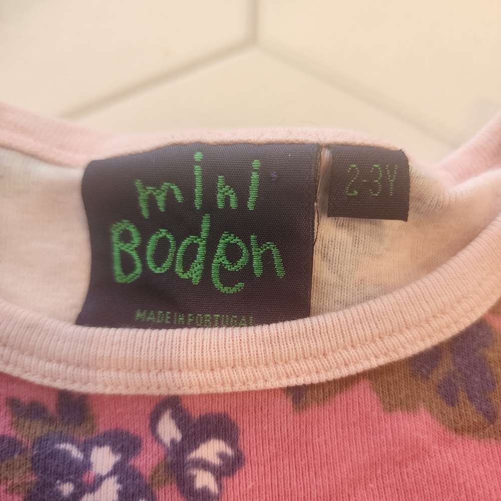 Mini Boden size 2-3 girls ADORABLE cotton long sleeve flower mix top. - Picture 2 of 7